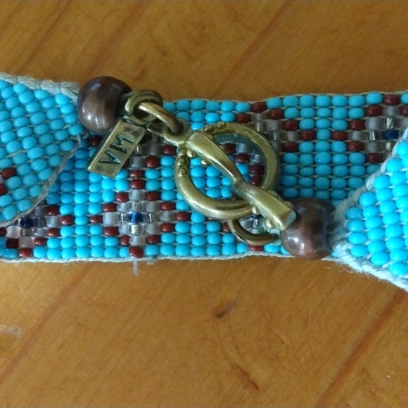 VM Vanessa Mooney loom bracelet in turquoise and brown - Picture 4 of 4